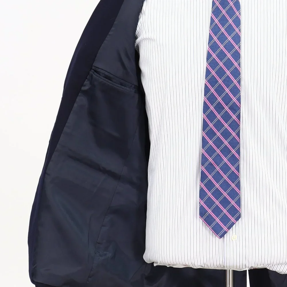 Lands' End 38R Navy Solid 2-Button Sport Coat Blazer Jacket V078_9